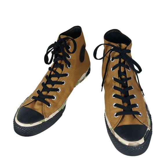 NWOT! CONVERSE CHUCK TAYLOR ALL STAR! TAN AND CAMO GREEN/BLACK SNEAKERS! SZ 11.5 - Picture 3 of 10